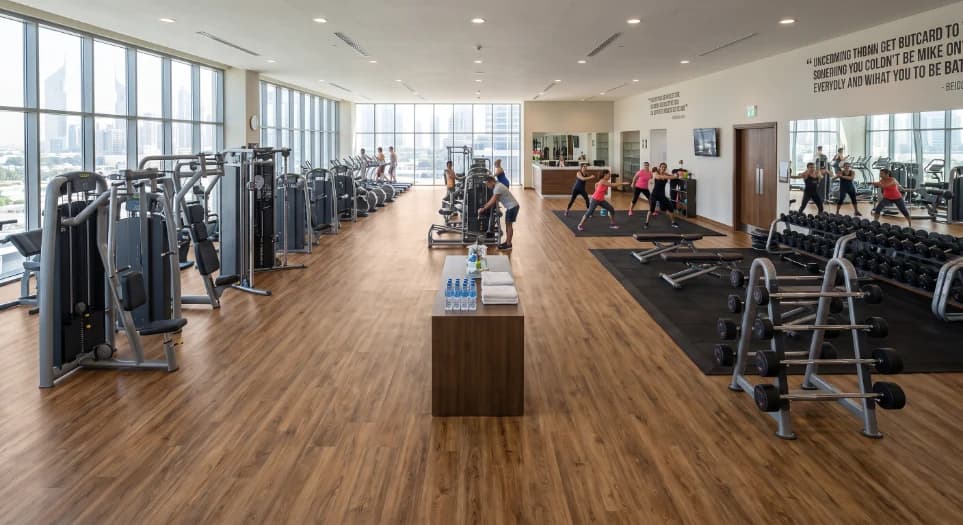 A smooth, easy-clean finish for cardio and studio zones